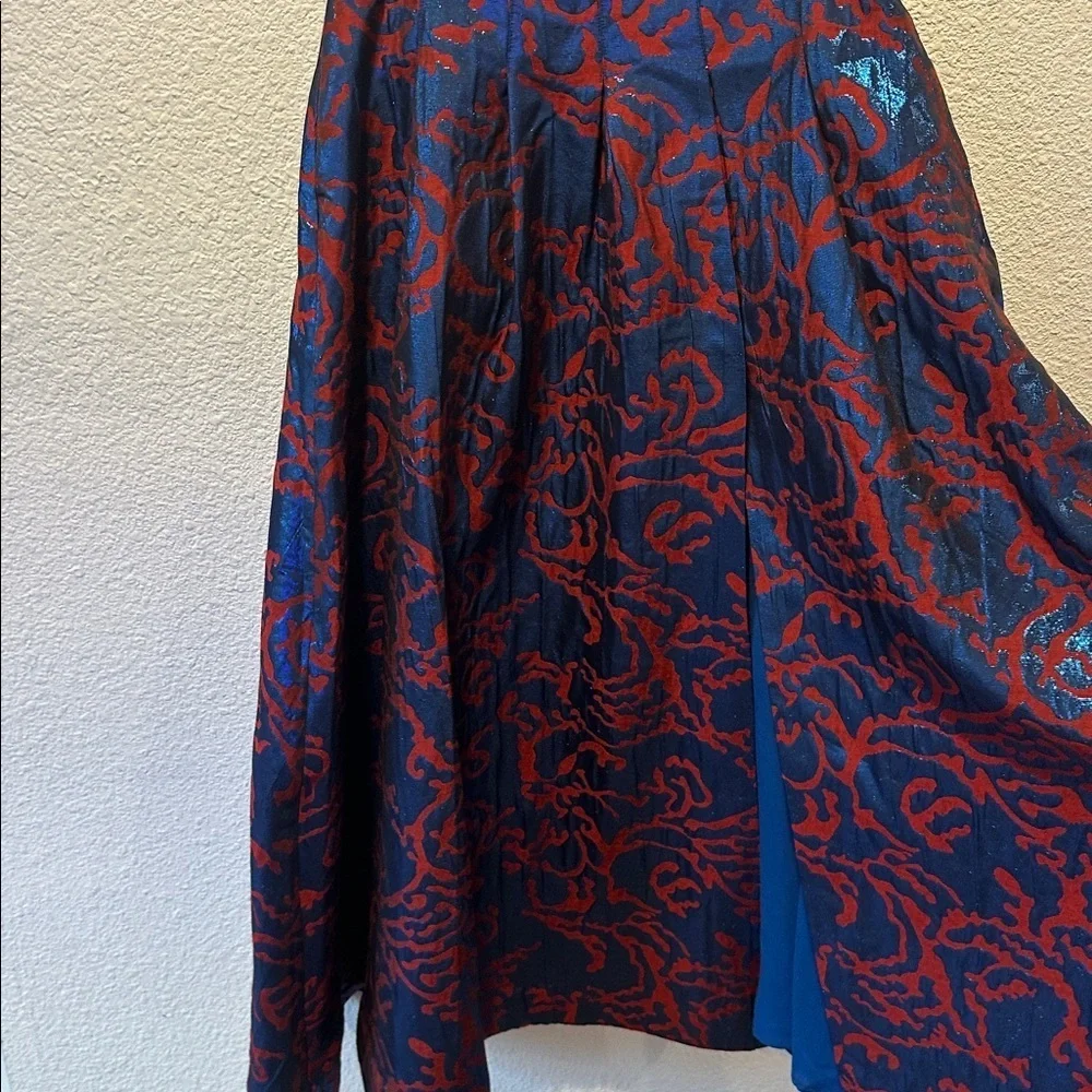 NWT Maeve - Anthropologie Red and Blue A-Line Slit Skirt